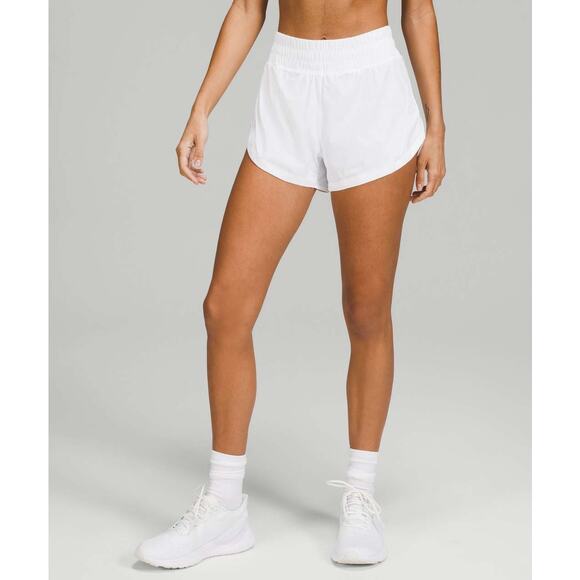 Lululemon Track That High Rise Lined Short 3" White Size 10 Run Gym - Picture 1 of 8